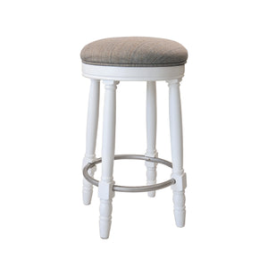 English Elm AGODY 26" Counter Swivel Bar Stools Set of 2 with Cushioned Fabric Seats, Iron Footrest, 300lb Capacity W2170P208071