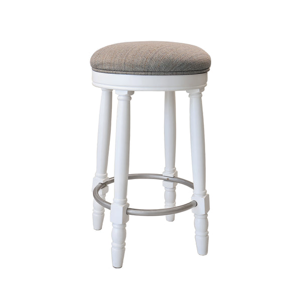 English Elm AGODY 26" Counter Swivel Bar Stools Set of 2 with Cushioned Fabric Seats, Iron Footrest, 300lb Capacity W2170P208071