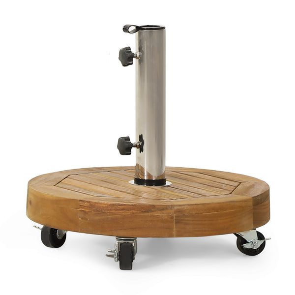 English Elm Christopher Knight Home® - RALPH Teak Round Umbrella Base with Stainless Steel Tube & Concrete Core, 30 lb, Fits 1.57–1.77" 70857.00