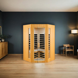 English Elm Two Person Hemlock Wood Far Infrared Home Sauna with Bluetooth and Led Lighting W2611P175998