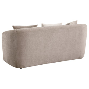 English Elm Silvana Rolled Arm Loveseat with Plush Foam Cushions in Neutral Woven Fabric B062P451816