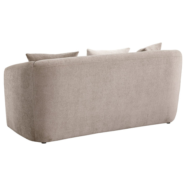 English Elm Silvana Rolled Arm Loveseat with Plush Foam Cushions in Neutral Woven Fabric B062P451816