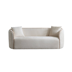 English Elm Coral Boucle Curved Sofa Sculptural Three Seater for Modern Living Spaces N773P240634S_N773P240653S