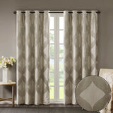 SunSmart Bentley Modern/Contemporary Ogee Knitted Jacquard Total Blackout Curtain Panel SS40-0120 Taupe