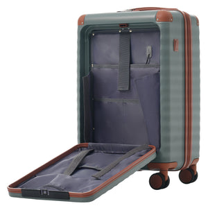 English Elm Luggage 5 Piece Abs Hardshell Travel Set with Usb Port Spinner Wheels and Tsa Lock Grey Green N732P265290Y