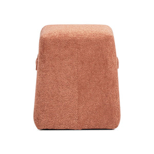 English Elm Jennifer Taylor Home - Clyde 14" Tapered Square Upholstered Ottoman in Spice Fleece Teddy Fabric — Compact Cozy Footrest and Seat Orange B2719P269257