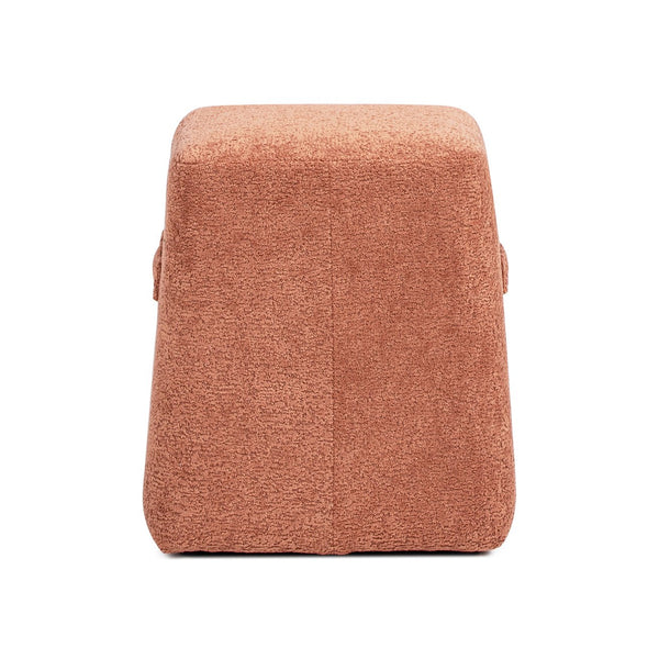 English Elm Jennifer Taylor Home - Clyde 14" Tapered Square Upholstered Ottoman in Spice Fleece Teddy Fabric — Compact Cozy Footrest and Seat Orange B2719P269257