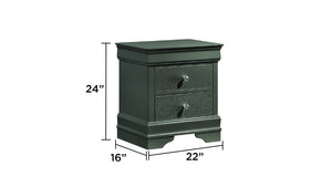English Elm Blaze Modern 5-Piece Full Bedroom Set With Led Headboard & Ample Storage In Metallic Gray Finish B009S01492