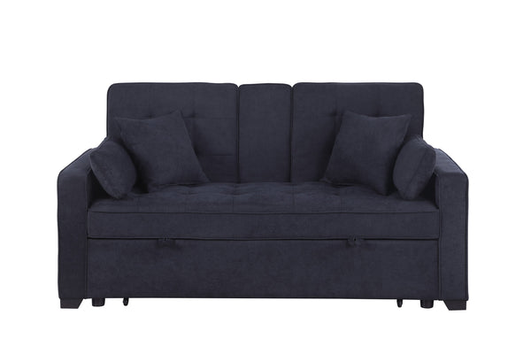 English Elm Cody Woven Fabric Sleeper Loveseat with Charging Console and Pocket Coil Support B061S00958
