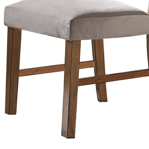 English Elm Leom Button Tufted Gray Polyester Dining Chair Set Mid Century Wood Frame B056P416904