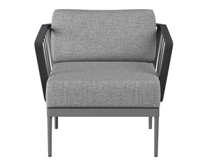 Sunpan Catania Armchair - Stylish Outdoor Seating with Eco-Friendly Materials and Weather-Resistant Design Dark Grey / Copacabana Grey