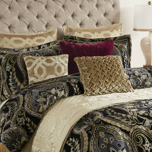 JLA Home Croscill Classics - Comforter Julius Baroque Jacquard with Chenille Texture, Luxe Gilded Tapestry Look for Bedrooms 96 L x 92 W x 1.5H CCL10-0068