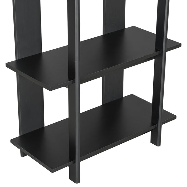 English Elm Christopher Knight Home® - 4-Tier Acacia Wood Bookcase with Anti-Tip Kit, Heavy-Duty Open Shelves Holds 120 lbs Each, Sleek Storage Solution Ebonized Finish N758P294084E