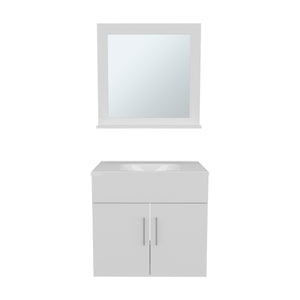 English Elm Blake Contemporary Bathroom Mirror Cabinet with Two Shelves Wall-Mounted Storage, Durable MDF Finish White 29.92 L x 24.8 W x 12.6 H B070P316863