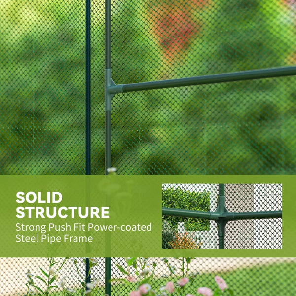 English Elm Spacious Garden Crop Cage with Steel Frame Hdpe Mesh Cover and Roll up Zippered Door T3971P468263