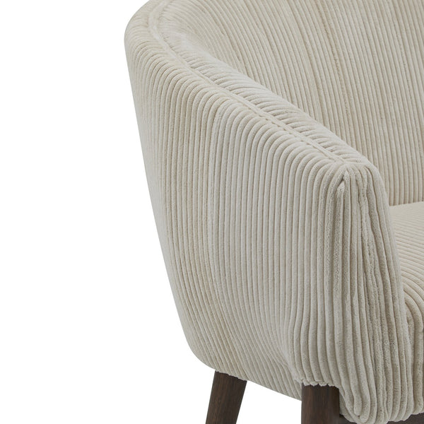 English Elm Christopher Knight Home® - Corduroy Channel-Tufted Recessed Arm Loveseat in Beige with Walnut Legs — Mid-Century Modern Comfort, Durable Pine Frame, Easy Assembly (55.25"L) N771P294708M