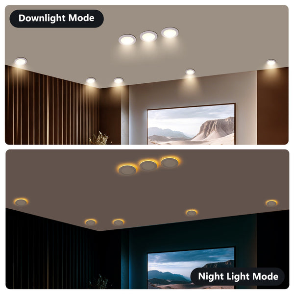 English Elm 6 Pack Slim Canless Wafer Ceiling Lights Dimmable 5cct Selectable for Any Room W2312P416004