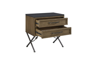 English Elm 2 Drawer Nightstand Warm Almond Finish Cedar Felt Lined Usb Charging Bedroom B2699P439936