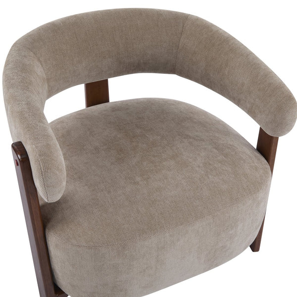 English Elm Christopher Knight Home® - ACCENT Arm Chair with Modern Minimalist Fabric Upholstery, Solid Rubber Wood Legs, Sturdy Comfort Light Brown,Walnut 29 L x 27.75 W x 21 H N776P368457B