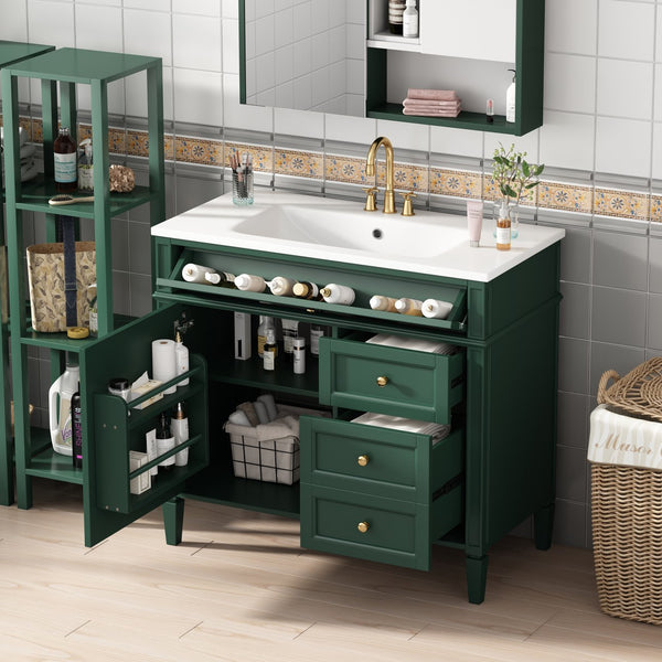 English Elm 36'' Modern Bathroom Vanity With Elegant Sink, 2 Drawers, And Tip-Out Storage For Stylish Spaces N710S136004F