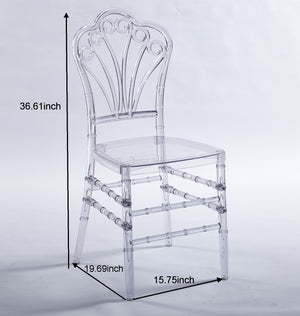 English Elm Wedding Chair Set Of 4 - Clear Plastic Dining Chairs For Elegant Events, Easy Assembly & Comfort W234P194523-GIGA