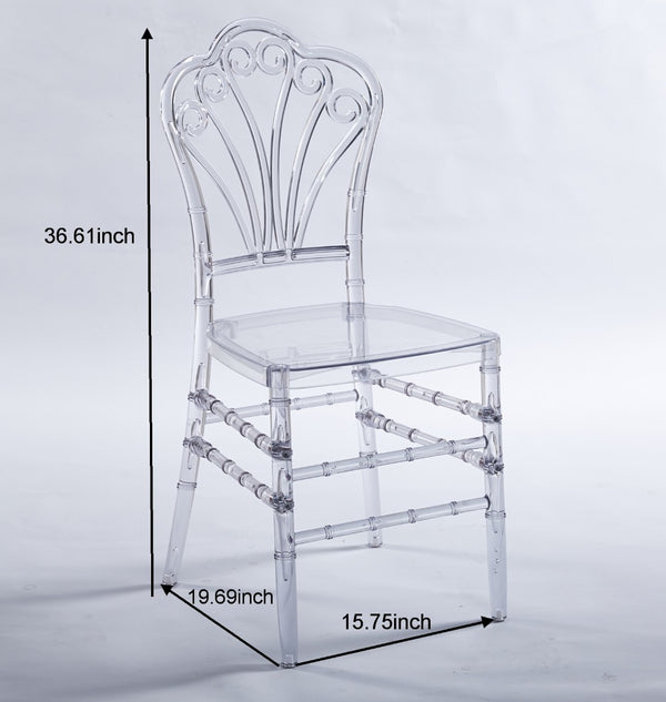 English Elm Wedding Chair Set Of 4 - Clear Plastic Dining Chairs For Elegant Events, Easy Assembly & Comfort W234P194523-GIGA