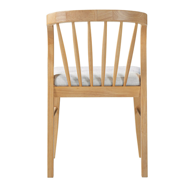 English Elm Mid-century Rubberwood Dining Chairs Windsor Spindle Back Upholstered Set of 2 N768P427477N