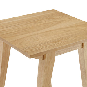 English Elm Walker Edison - Japandi Minimal Solid Wood Side Table with Tapered Legs — Sleek Veneer Nightstand for Small Spaces Light Brown 24.83 L x 22.94 W x 4.57 H B185P168911