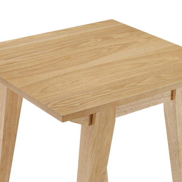 English Elm Walker Edison - Japandi Minimal Solid Wood Side Table with Tapered Legs — Sleek Veneer Nightstand for Small Spaces Light Brown 24.83 L x 22.94 W x 4.57 H B185P168911