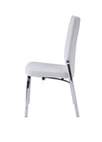 English Elm White and Chrome Padded Side Chair (Set Of 2)