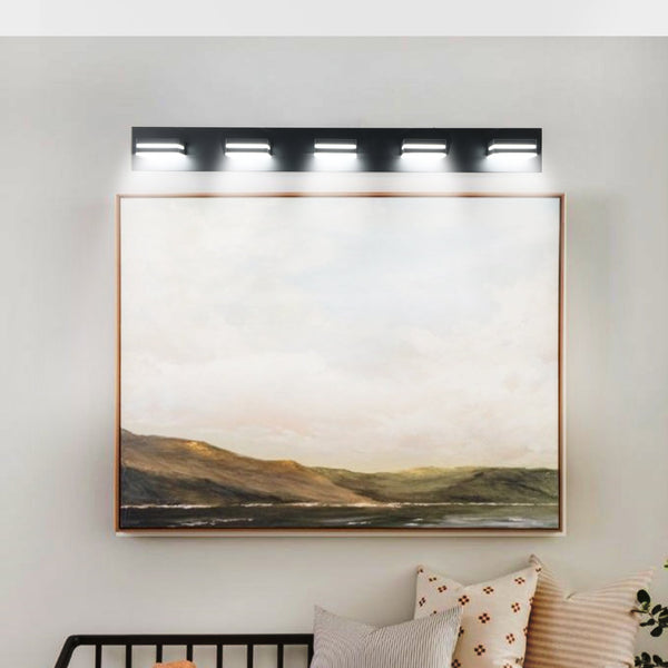 English Elm Modern Black Led Vanity Light – 5-Light Wall Sconce For Bathrooms, Mirrors & Hallways, Energy-Saving Design W1340P248797