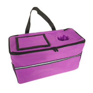 English Elm 3-in-1 Convertible Folding Wagon with 500lb Steel Frame and All-terrain Swivel Wheels Purple W2932P390459