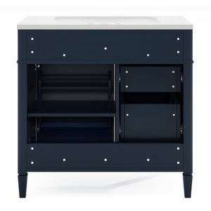 English Elm 36'' Modern Bathroom Vanity With Single Sink, 2 Drawers & Adjustable Shelf For Stylish Storage Solutions SW000119AAC-2