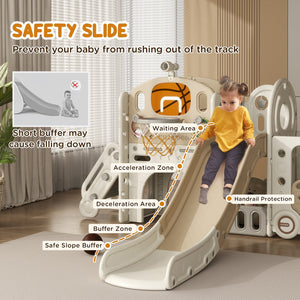 English Elm Qaba 9 in 1 Toddler Activity Climber Indoor Slide Set with Car Theme Play Center W2225P229333