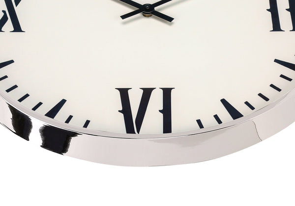English Elm Clocks, Modern 20" Round Wall Clock With Black Roman Numerals On White Face - Quartz Quiet Mechanism B2710P287089