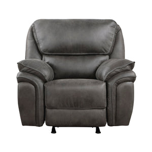 English Elm Plush Microfiber Rocker Recliner with Solid Wood Frame and Pocket Coil Cushioned Seat Gray B011P230437