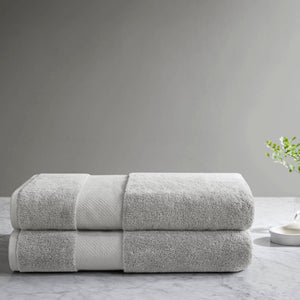 English Elm 2 Turkish Cotton Bath Sheets Set 35x70 Inches - Ultra Absorbent, Plush Spa-Luxe Towels for Home Grey 17.32 L x 12.6 W x 5.91 H B035P319794
