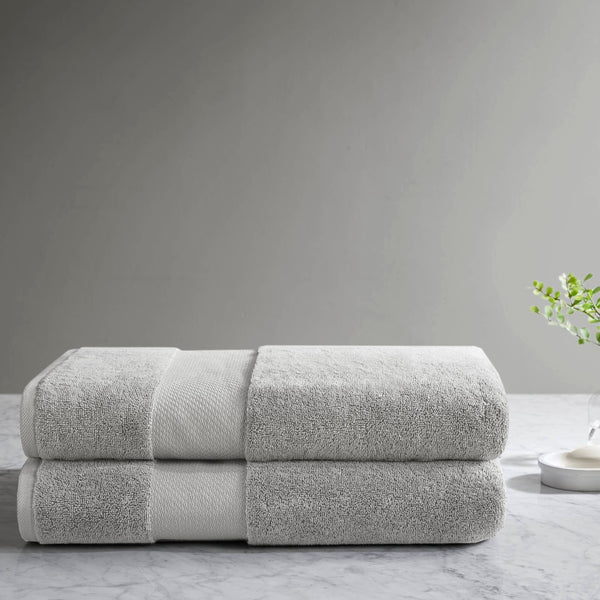 English Elm 2 Turkish Cotton Bath Sheets Set 35x70 Inches - Ultra Absorbent, Plush Spa-Luxe Towels for Home Grey 17.32 L x 12.6 W x 5.91 H B035P319794