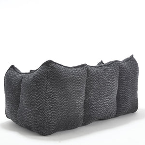 English Elm Soft Plush Foam Beanbag Chair for Two People, Square Recliner Sofa With Superfiber Comfort Embrace Black W1996P252276