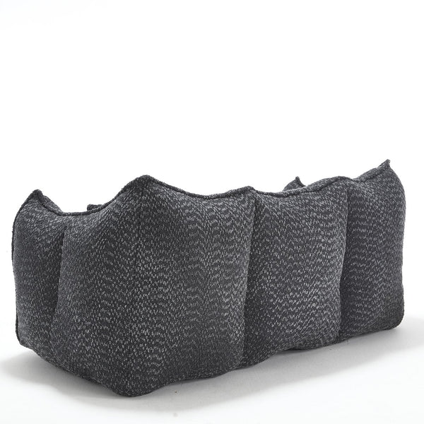 English Elm Soft Plush Foam Beanbag Chair for Two People, Square Recliner Sofa With Superfiber Comfort Embrace Black W1996P252276