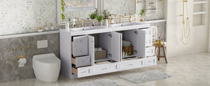 English Elm 72-inch Shaker Double Bathroom Vanity with Resin Basin and Soft Close Storage N729P000030K