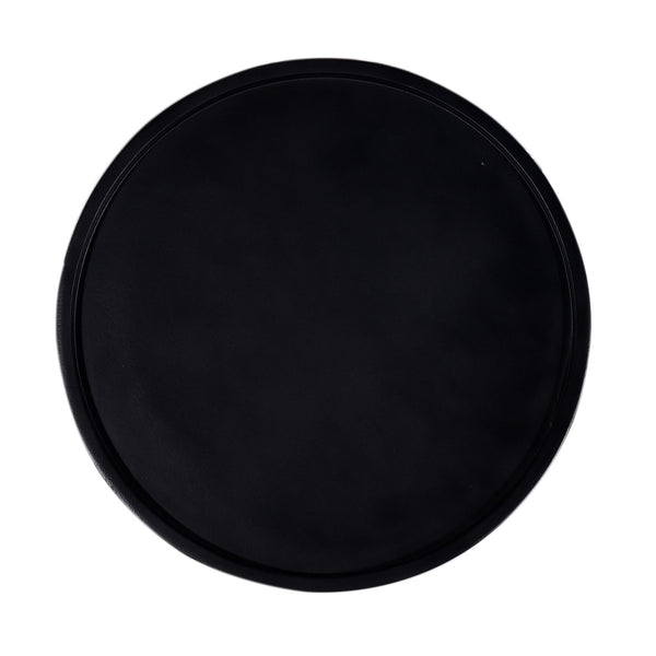English Elm Glam FSC-Certified Mango Wood 16" Round Pedestal Side Table, Sustainable Black Finish, 21" H B011P217873