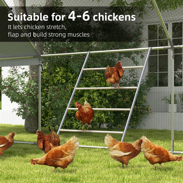 English Elm Chicken Roost with Four Tiered Fir Wood Perches and Galvanized Steel Frame for Coops T3971P407805