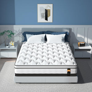 English Elm 14 Inch Full Hybrid Mattress Gel Foam Pocket Coils Medium Firm Sleep Support B2716P329689