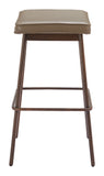 Divat Barstool - Set of 2 Taupe & Walnut 110330 Zuo Modern