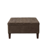 Madison Park Lindsey Traditional Tufted Square Cocktail Ottoman FPF18-0200 Brown