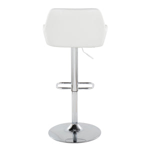 English Elm Contemporary Swivel Barstools with Chrome Base and Faux Leather Seats Set of 2 B202S00820