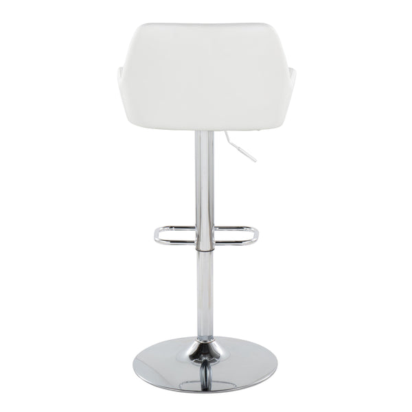 English Elm Contemporary Swivel Barstools with Chrome Base and Faux Leather Seats Set of 2 B202S00820