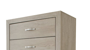 English Elm 1pc Two-Drawer Nightstand with Wood Grain Finish, Compact Modern Bedroom Storage Accent Table, 21.6x16.4x23.7" Cream 24.41 L x 18.7 W x 27.56 H B011P368133