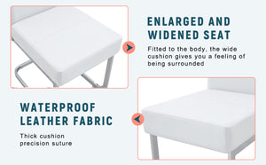 English Elm Set Of 4 White Ergonomic Dining Chairs With Thick Cushion, Built-In Springs For Ultimate Comfort W3226P279079-GIGA